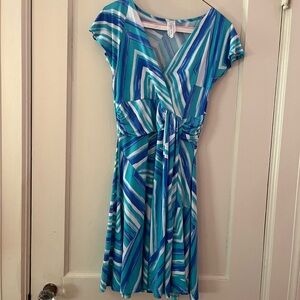 Blue Summer Striped Fit-and-Flare Dress - Women's